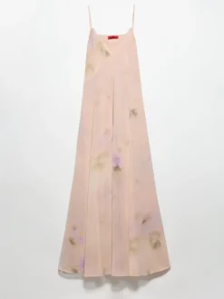 Flared maxi dress - peach