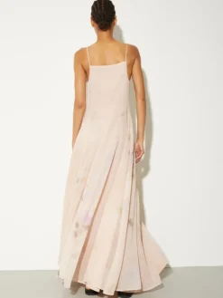 Flared maxi dress - peach