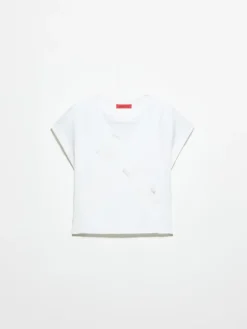 Floral-embroidered T-shirt - optical white