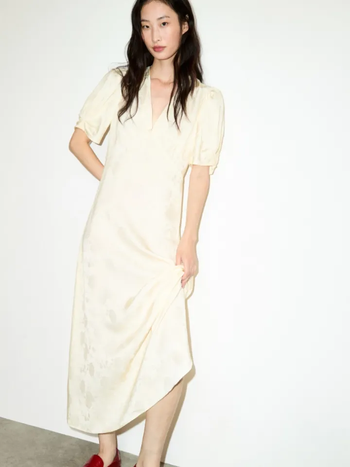 Floral jacquard dress - banana