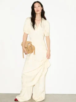 Floral jacquard dress - banana