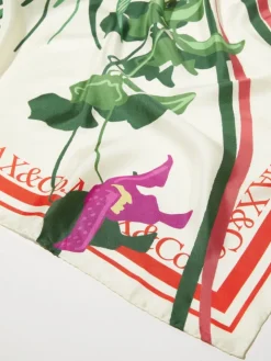 Floral silk-twill scarf - green