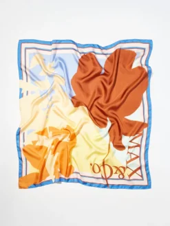 Floral silk-twill scarf - multicolour