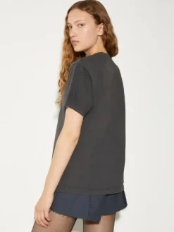 Flower-print T-shirt - dark grey