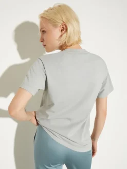 Flower-print T-shirt - light grey