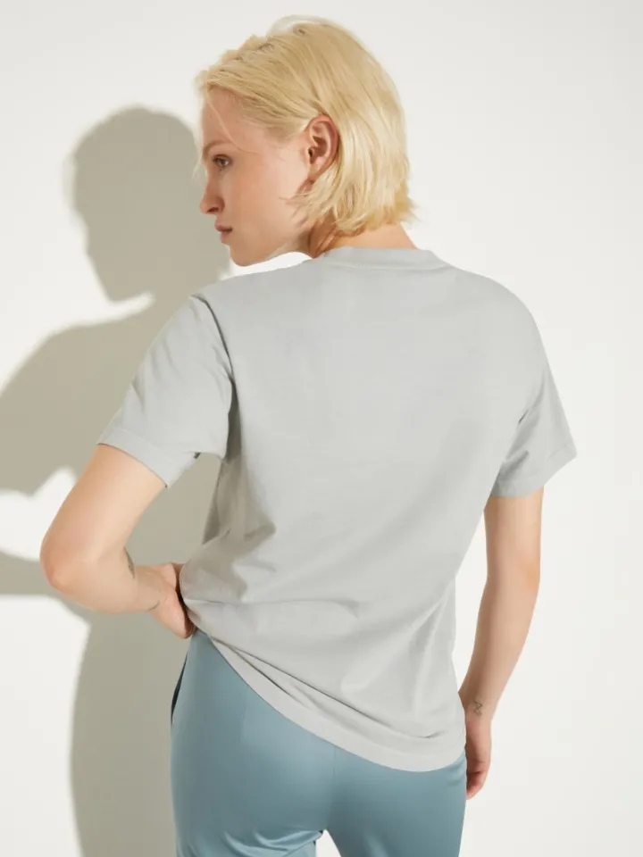 Flower-print T-shirt - light grey