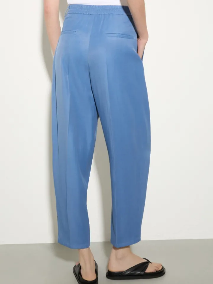 Flowing barrel-leg trousers - avio