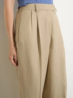 Flowing barrel-leg trousers - beige