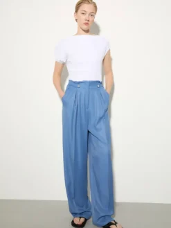 Flowing paperbag trousers - avio