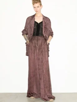 Fluid jacquard blazer - chocolate