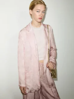 Fluid jacquard blazer - pink
