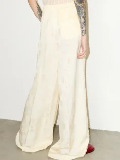 Fluid jacquard trousers - banana
