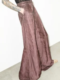 Fluid jacquard trousers - chocolate