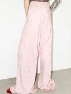 Fluid jacquard trousers - pink