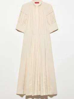 Fluid nylon fit-and-flare dress - milk