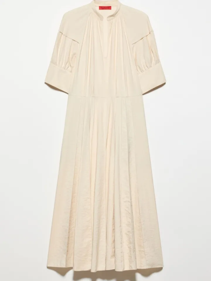 Fluid nylon fit-and-flare dress - milk