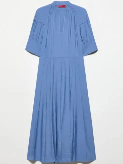 Fluid nylon fit-and-flare dress - avio