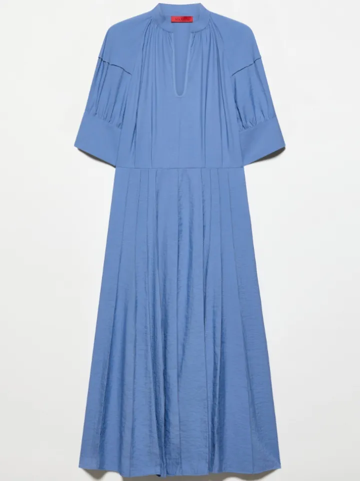 Fluid nylon fit-and-flare dress - avio
