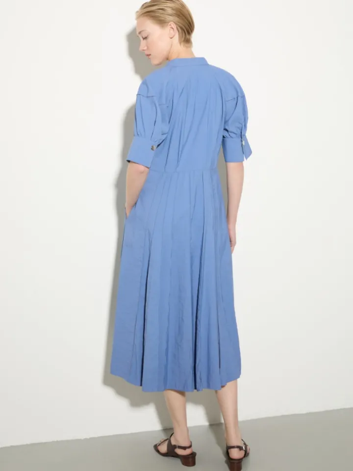 Fluid nylon fit-and-flare dress - avio