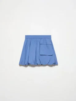 Fluid nylon mini bubble skirt - avio