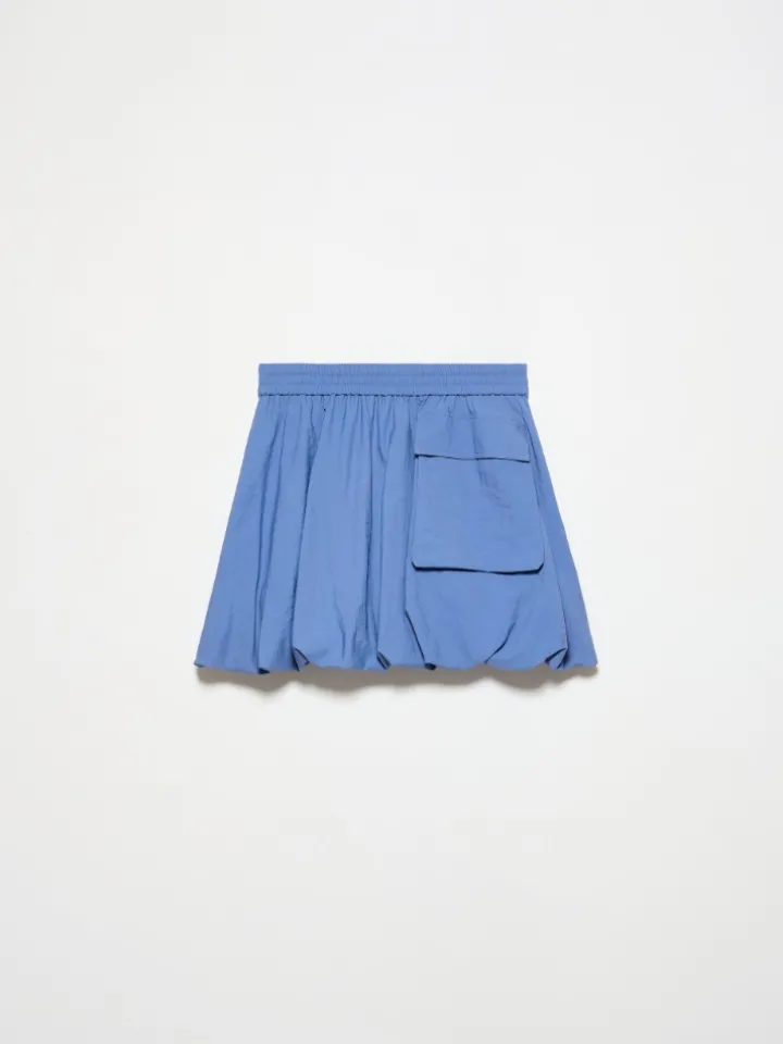 Fluid nylon mini bubble skirt - avio