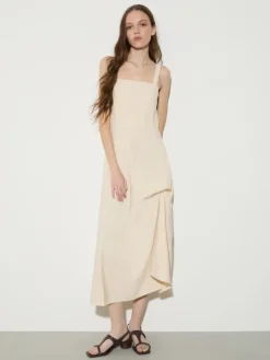 Fluid nylon princess dress - milk