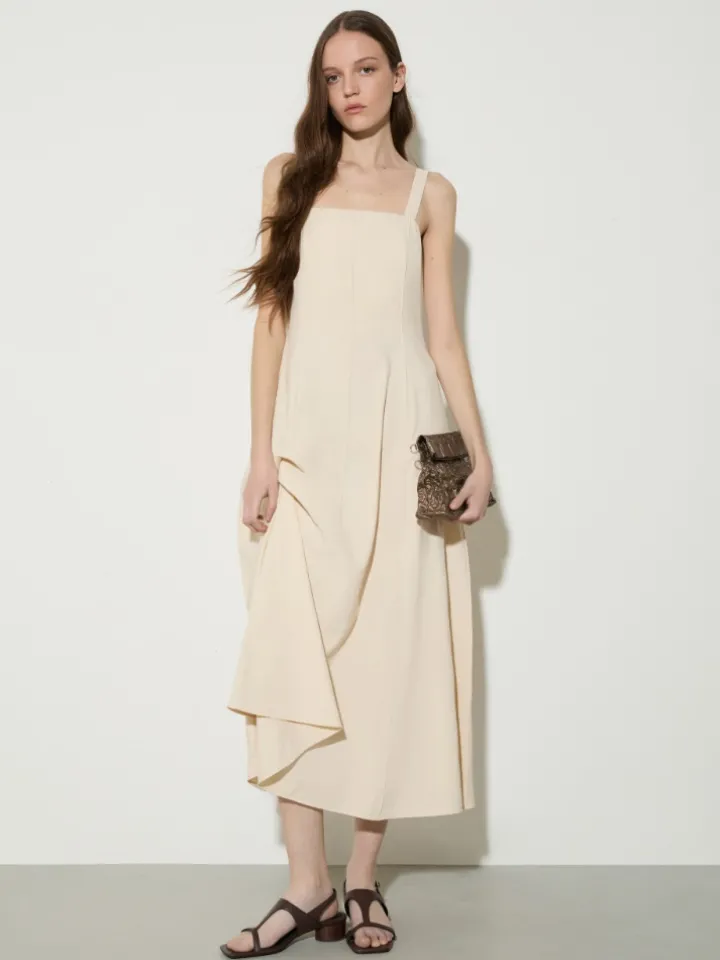 Fluid nylon princess dress - milk