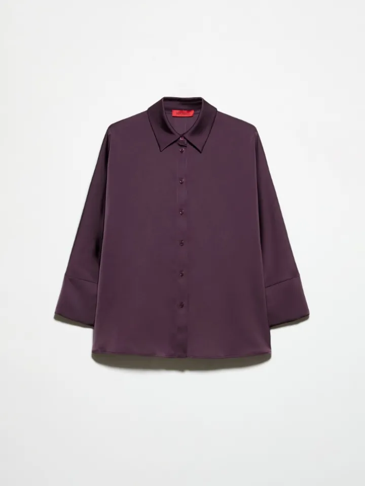 Fluid satin shirt - aubergine