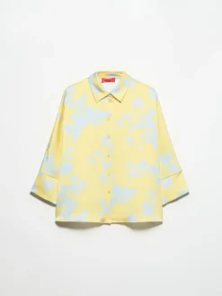Fluid satin shirt - lemon
