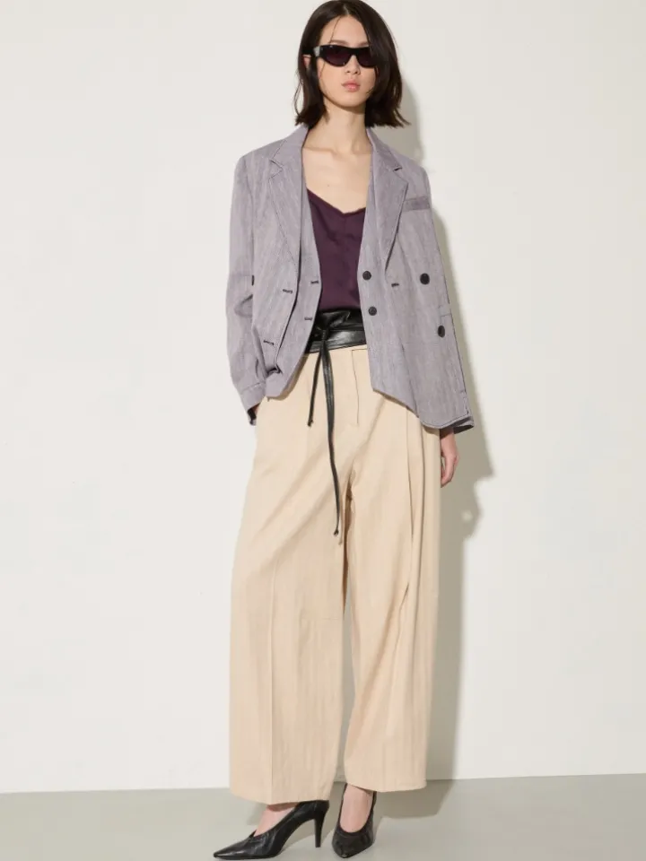 Fluid satin top - aubergine