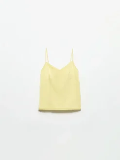 Fluid satin top - lemon