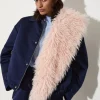 Frisé plush stole - antique rose