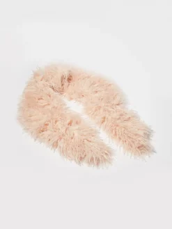 Frisé plush stole - antique rose