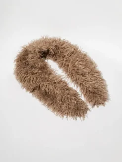 Frisé plush stole - turtledove