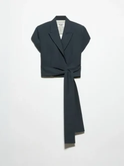 Gabardine blazer top Sami Miró &Co.llaboration - dark grey