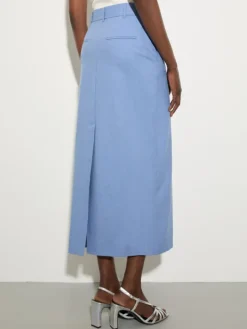 Gabardine column skirt - avio