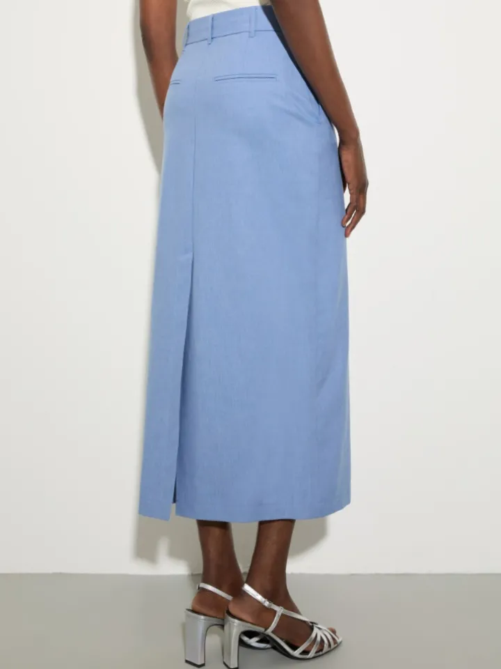 Gabardine column skirt - avio