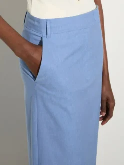 Gabardine column skirt - avio