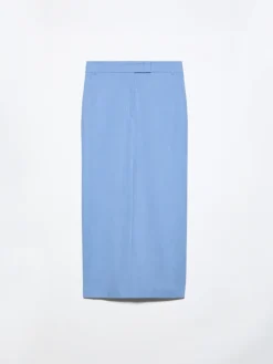 Gabardine column skirt - avio