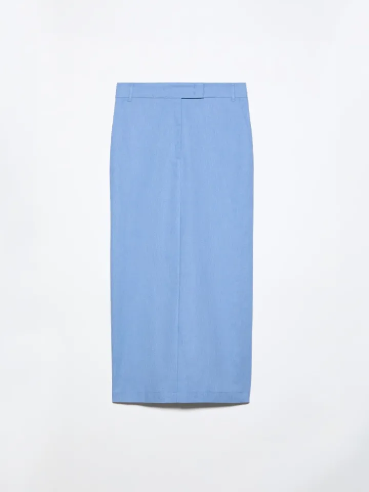 Gabardine column skirt - avio