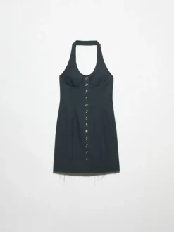 Gabardine dress Sami Miró &Co.llaboration - dark grey