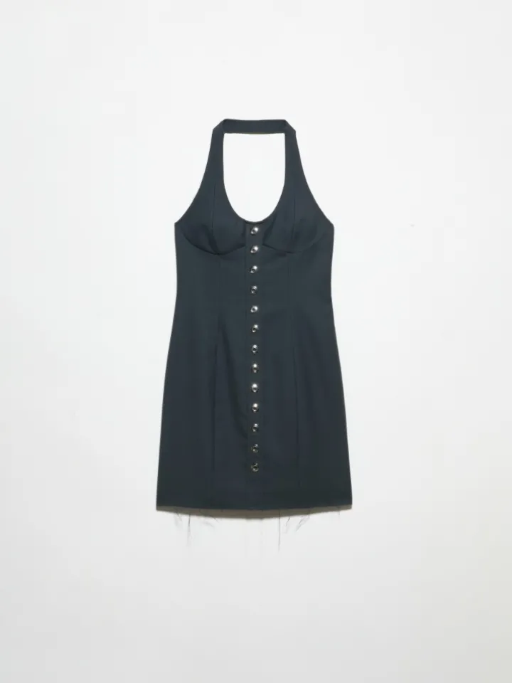 Gabardine dress Sami Miró &Co.llaboration - dark grey