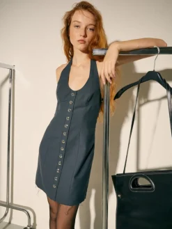Gabardine dress Sami Miró &Co.llaboration - dark grey