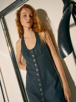 Gabardine dress Sami Miró &Co.llaboration - dark grey