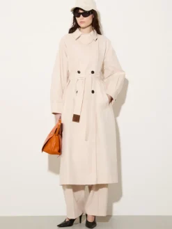 Gabardine trench coat - mother-of-pearl