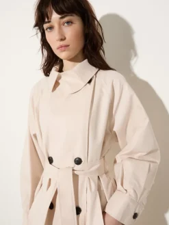 Gabardine trench coat - mother-of-pearl