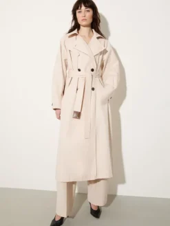 Gabardine trench coat - mother-of-pearl
