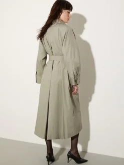 Gabardine trench coat - sage