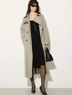 Gabardine trench coat - sage