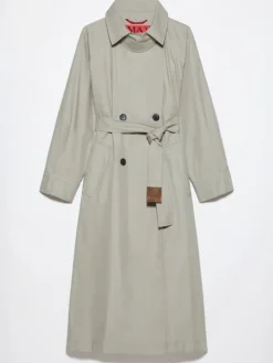 Gabardine trench coat - sage